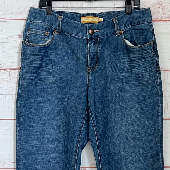 Seven 7 Luxe Thalia Women's Medium Wash Wide Leg Blue Denim Jeans Plus Size 16 - Picture 3 of 13